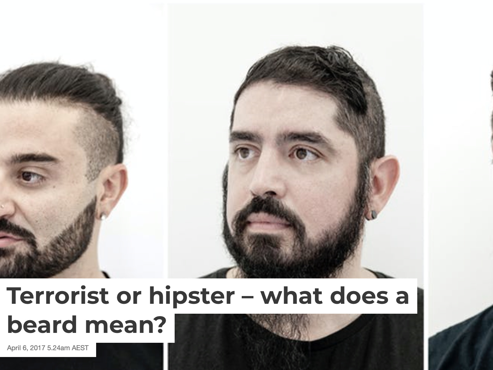 Terrorist or hipster, what does a beard mean