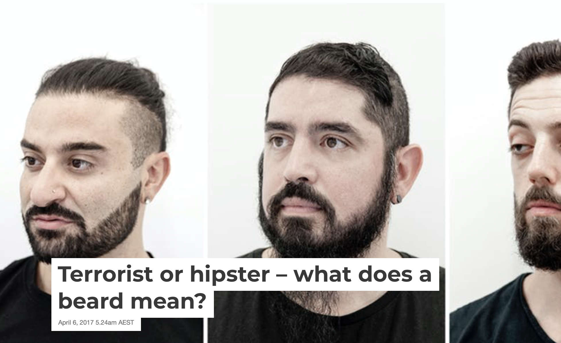 Terrorist or hipster, what does a beard mean